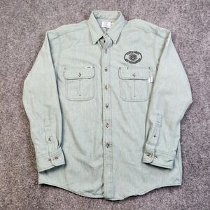 Tyndale FR Shirt Mens Large Green Button Front Long Sleeve Idaho National Lab